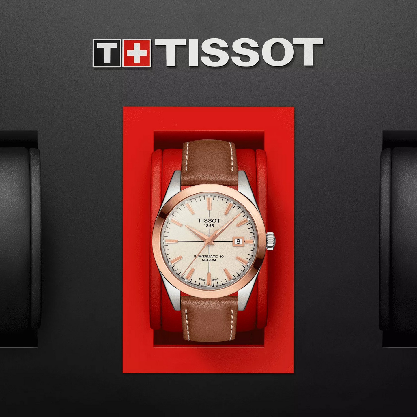 Tissot Gentleman Powermatic 80 Silicium Solid 18K Gold bezel T9274074626100
