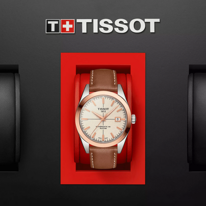 Tissot Gentleman Powermatic 80 Silicium Solid 18K Gold bezel T9274074626100