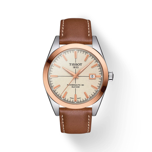 Tissot Gentleman Powermatic 80 Silicium Solid 18K Gold bezel T9274074626100