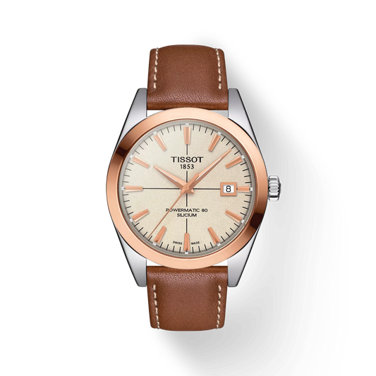 Tissot Gentleman Powermatic 80 Silicium Solid 18K Gold bezel T9274074626100