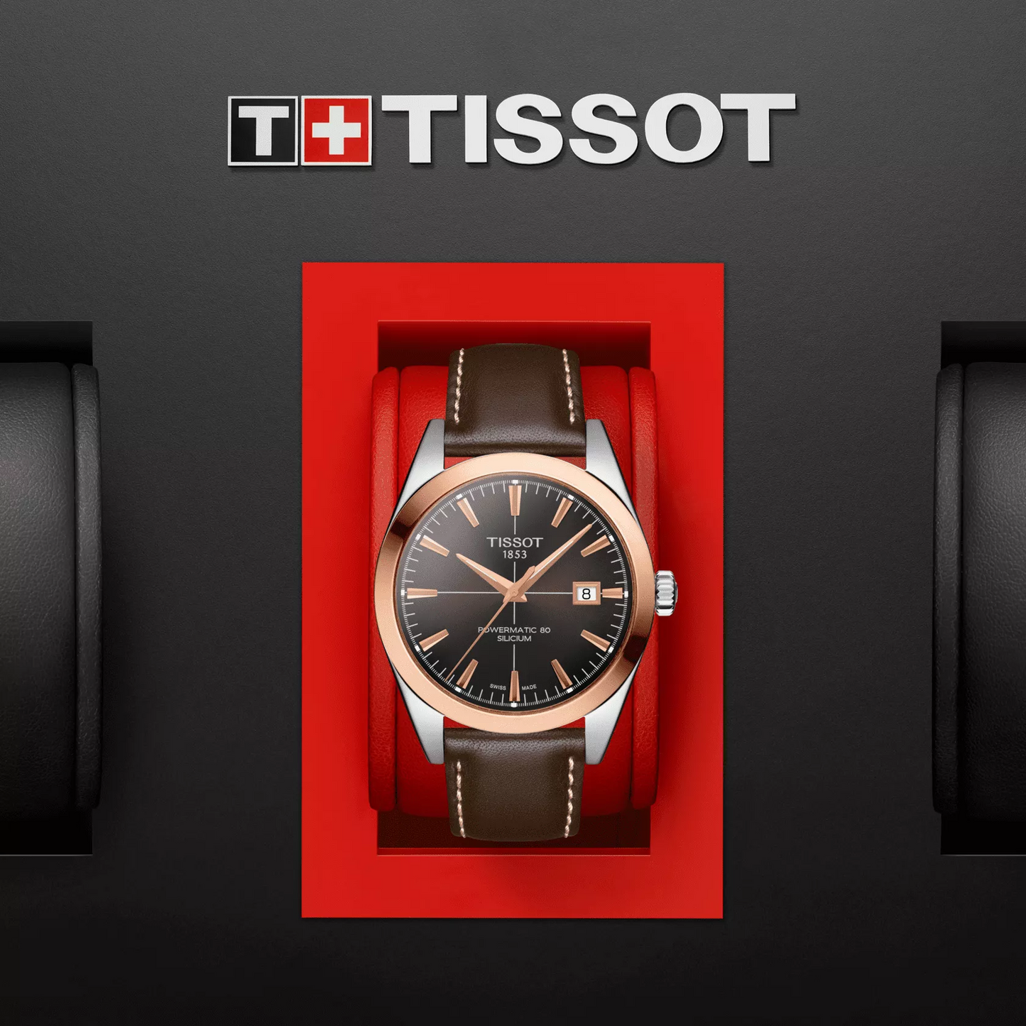 Tissot Gentleman Powermatic 80 Silicium Solid 18K Gold bezel T9274074629100