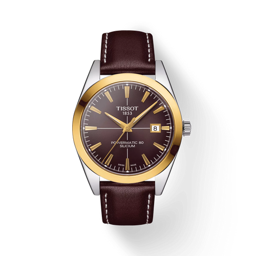 Tissot Gentleman Powermatic 80 Silicium Solid 18K Gold Bezel T9274074629101