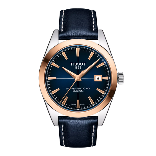 Tissot Gentleman Powermatic 80 Silicium Solid 18K Gold bezel T9274074604100