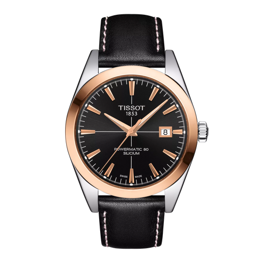 Tissot Gentleman Powermatic 80 Silicium Solid 18K Gold bezel T9274074605100