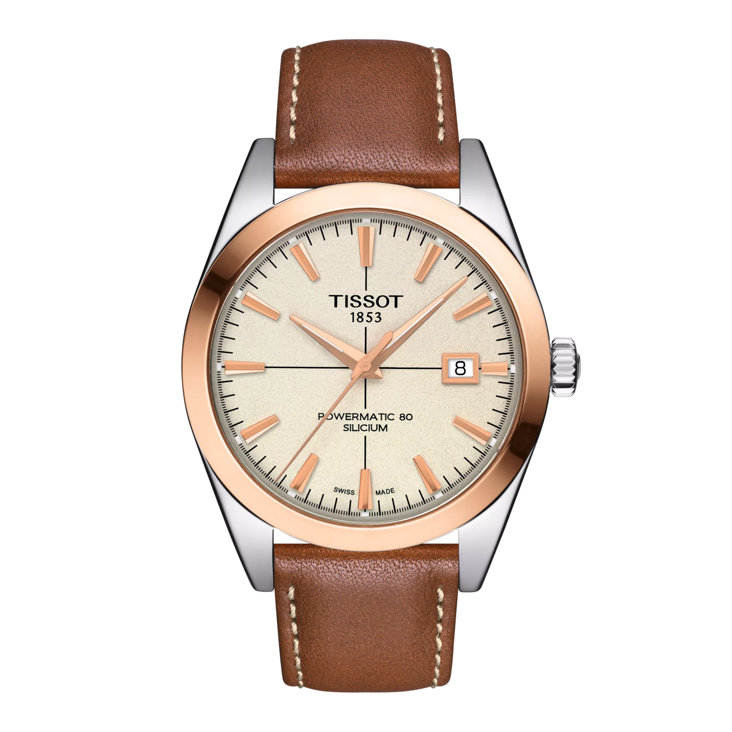 Tissot Gentleman Powermatic 80 Silicium Solid 18K Gold bezel T9274074626100