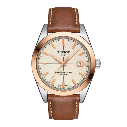 Tissot Gentleman Powermatic 80 Silicium Solid 18K Gold bezel T9274074626100