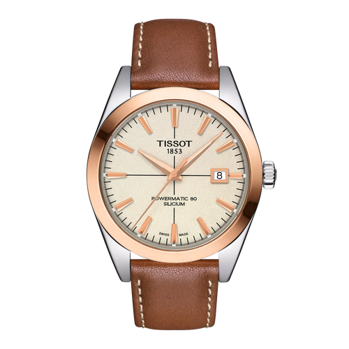 Tissot Gentleman Powermatic 80 Silicium Solid 18K Gold bezel T9274074626100