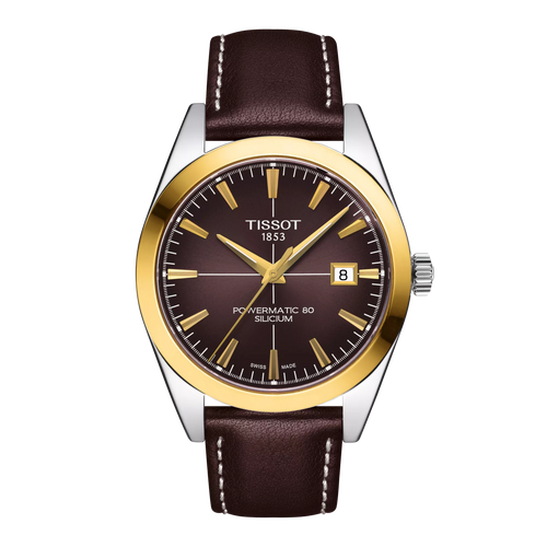 Tissot Gentleman Powermatic 80 Silicium Solid 18K Gold Bezel T9274074629101