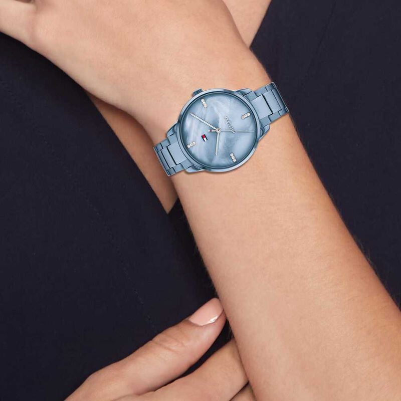 Tommy Hilfiger Quartz Analog Blue Dial Stainless Steel Strap Watch for Women