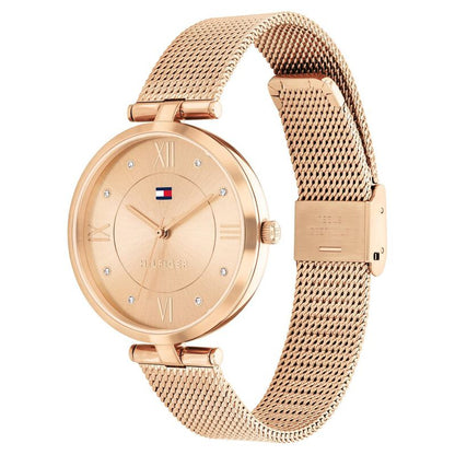 Tommy Hilfiger Quartz Analog Rose Gold Dial Rose Gold Stainless Steel Strap Watch for Women