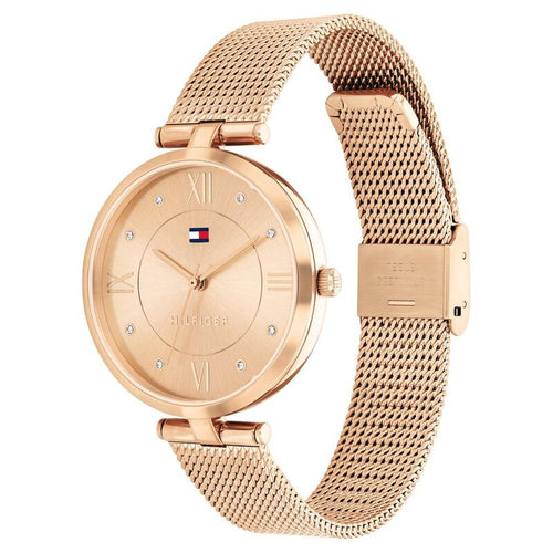 Tommy Hilfiger Quartz Analog Rose Gold Dial Rose Gold Stainless Steel Strap Watch for Women