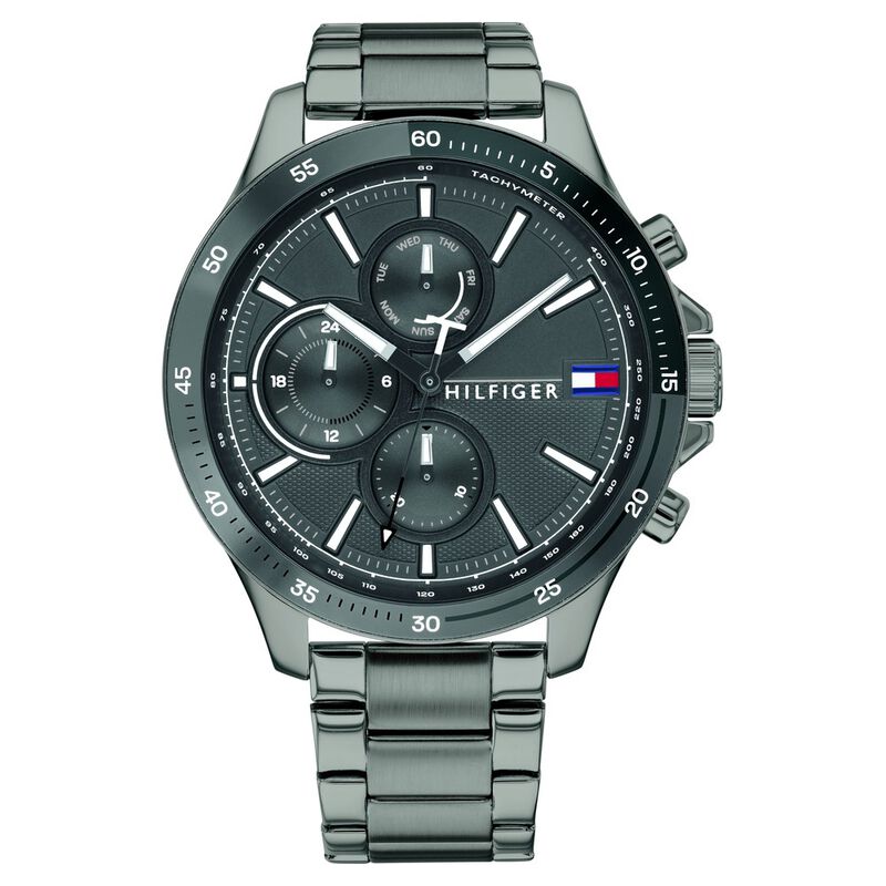 Tommy Hilfiger Quartz Multifunction Grey Dial Stainless Steel Strap Watch for Men