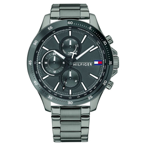 Tommy Hilfiger Quartz Multifunction Grey Dial Stainless Steel Strap Watch for Men