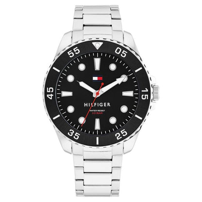 Tommy Hilfiger Quartz Analog Black Dial Silver Stainless Steel Strap Watch For Men