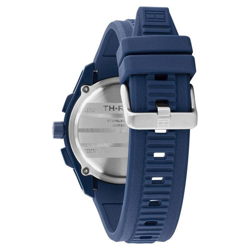 Tommy Hilfiger Quartz Chronograph Blue Dial Blue Silicone Strap Watch For Men