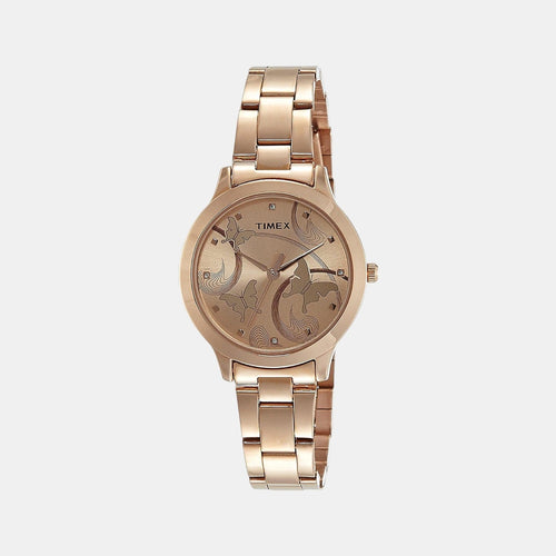 Women Quartz Rose Gold Dial Analog Stainless Steel Watch TW000T610