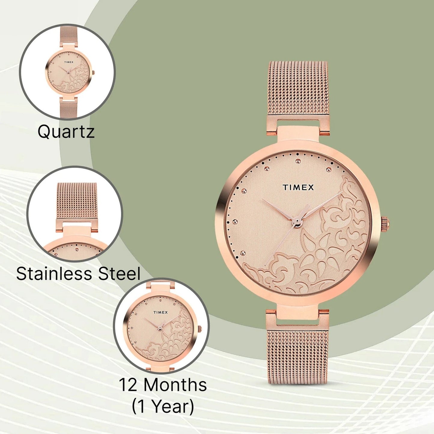 Trendline Women Quartz Dial Analog Stainless Steel Watch TW000X219