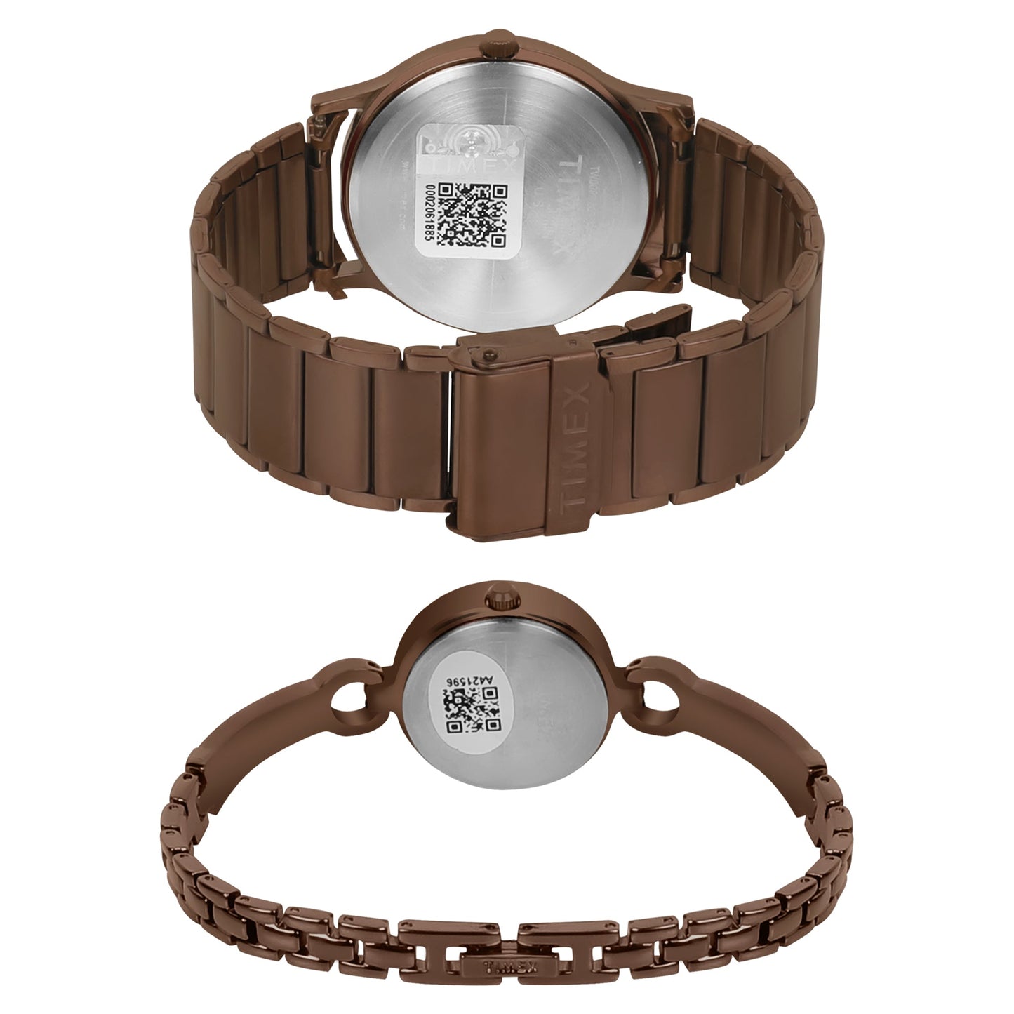 Timex Classics Pairs Rose Gold Dial Round Case Day Date/3 Hands Function Watch -TW00PR265