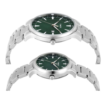 Timex Pair Green Round Dial Analog Watch - TW00PR321