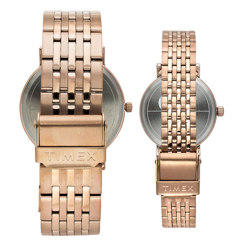 TIMEX Round Brown Dial Analog Pair's Watch - TW00PR328