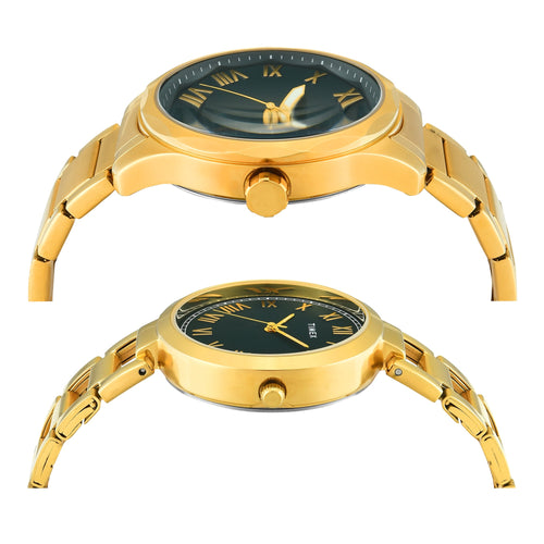 TIMEX Round Green Dial Analog Pair's Watch - TW00PR339