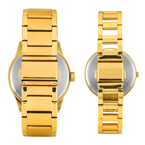 TIMEX Round Green Dial Analog Pair's Watch - TW00PR339