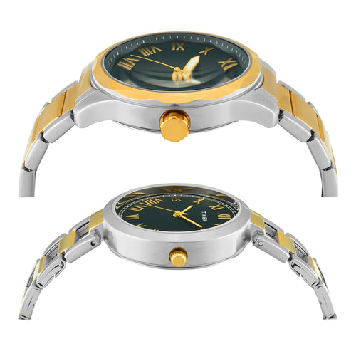 TIMEX Green Round Dial Analog Pair's Watch - TW00PR340