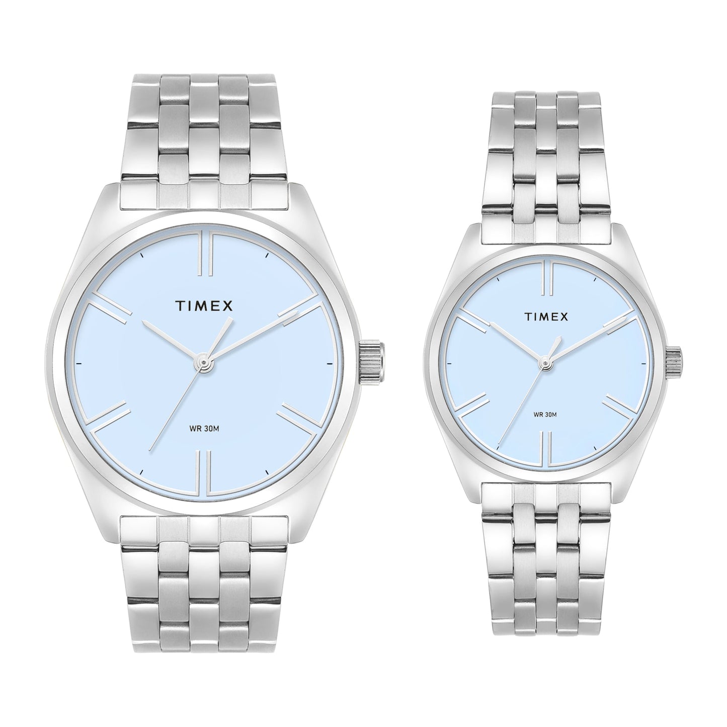 Timex Round 42mm Blue Dial Analog Pair Watch - TW00PR360