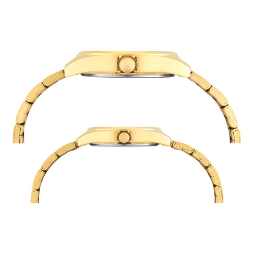 Timex Round 42mm Champagne Dial Analog Pair Watch - TW00PR362