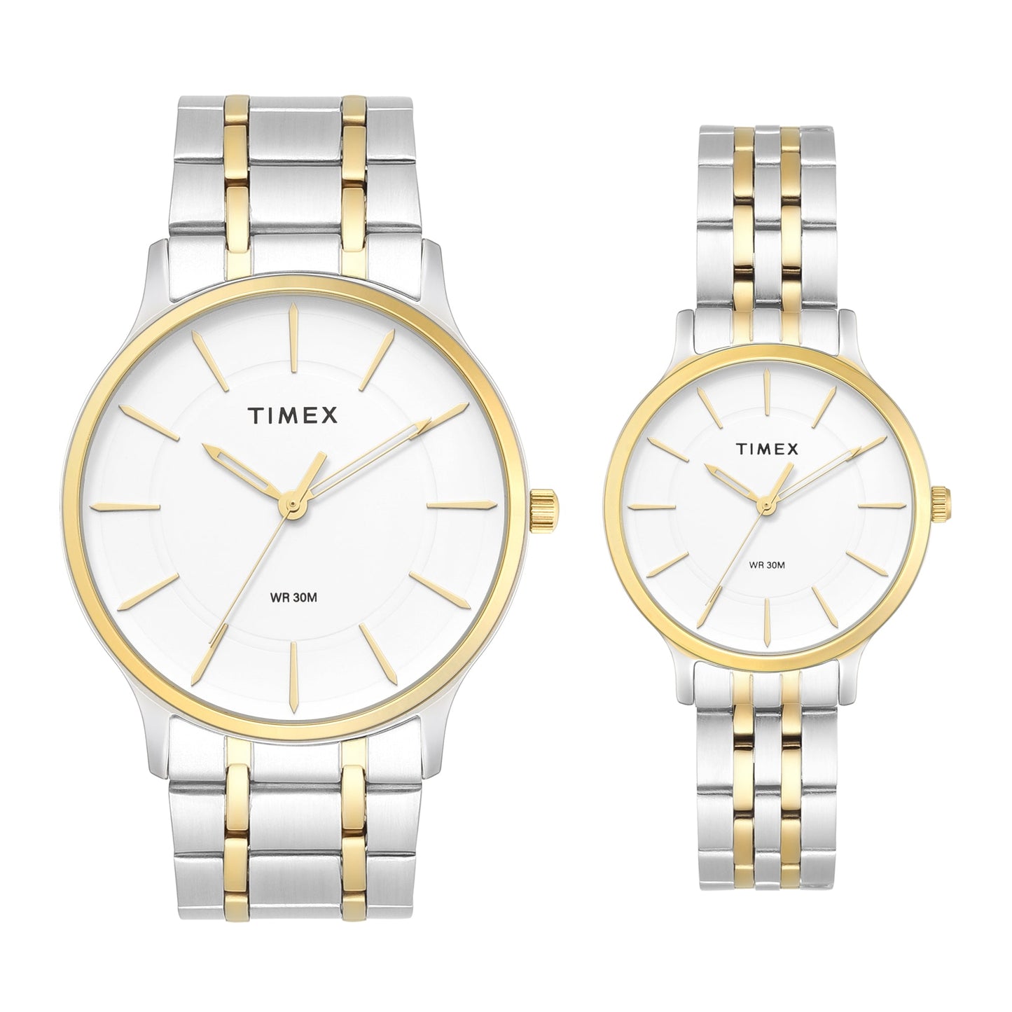 Timex Round 42mm White Dial Analog Pair Watch - TW00PR363