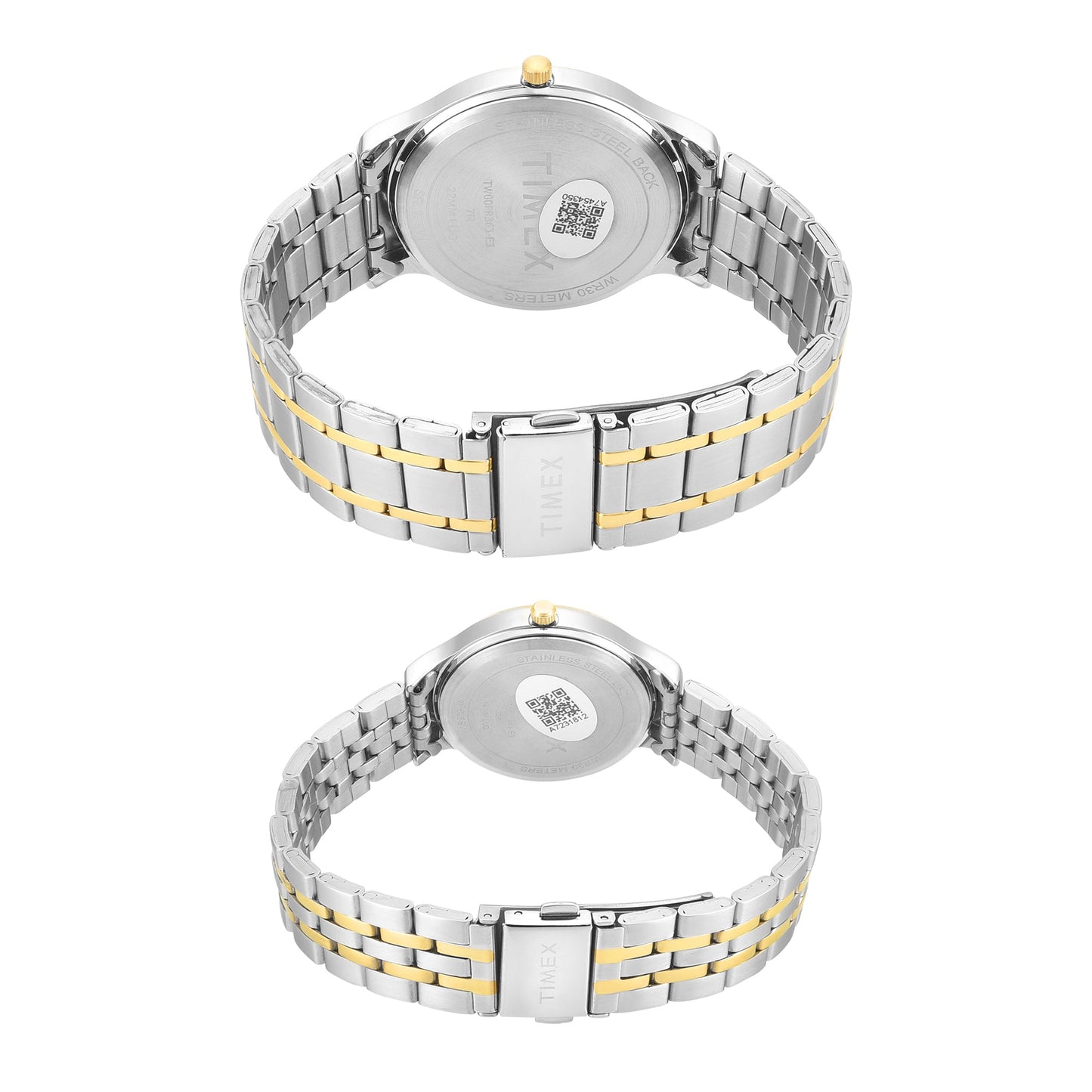 Timex Round 42mm White Dial Analog Pair Watch - TW00PR363