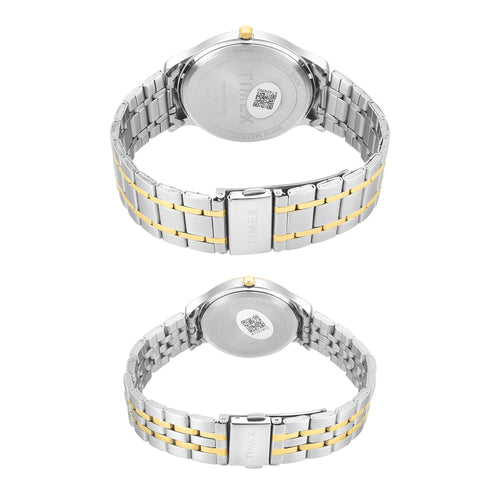 Timex Round 42mm White Dial Analog Pair Watch - TW00PR363