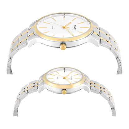 Timex Round 42mm White Dial Analog Pair Watch - TW00PR363