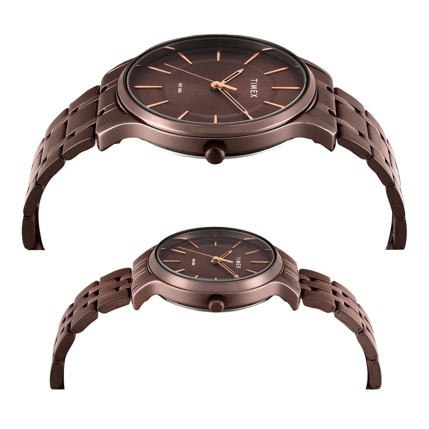 Timex Round 42mm Brown Dial Analog Pair Watch - TW00PR364