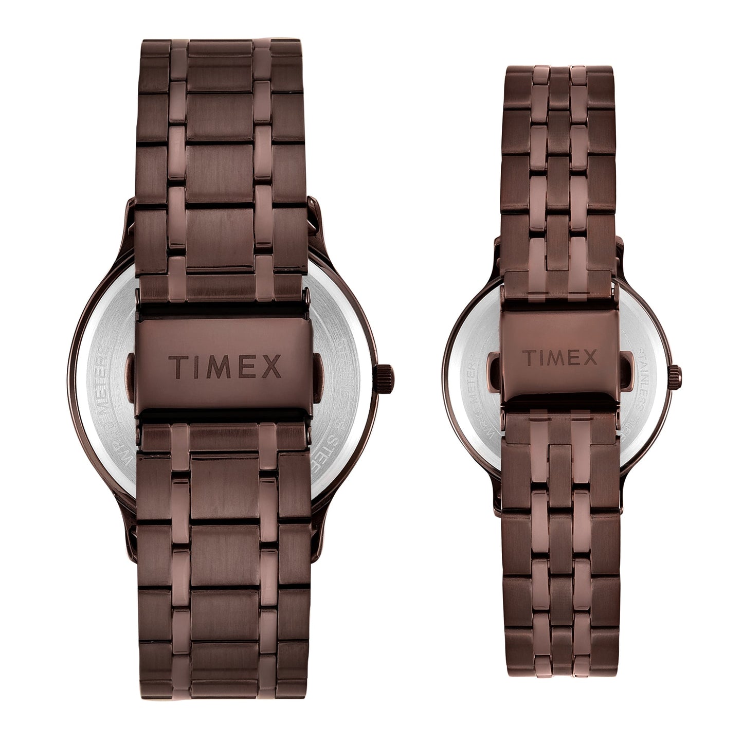 Timex Round 42mm Brown Dial Analog Pair Watch - TW00PR364