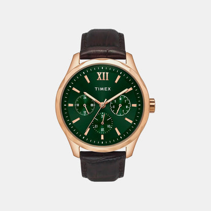 Signio Men Quartz Dial Multi-Function Leather Watch TW0TG7634