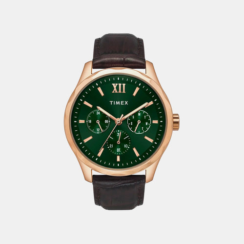 Signio Men Quartz Dial Multi-Function Leather Watch TW0TG7634