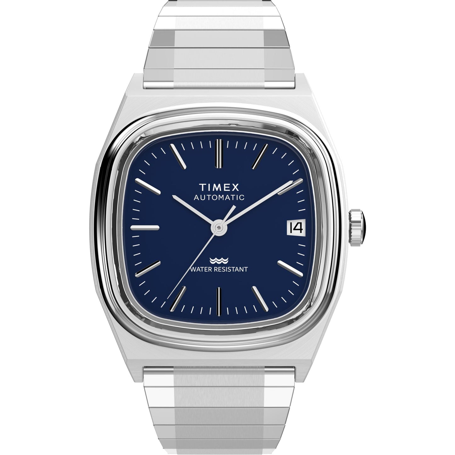 Q Timex Unisex Automatic Blue Dial Analog Stainless Steel Watch TW2Y07400UJ