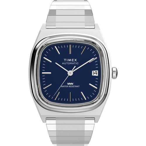 Q Timex Unisex Automatic Blue Dial Analog Stainless Steel Watch TW2Y07400UJ