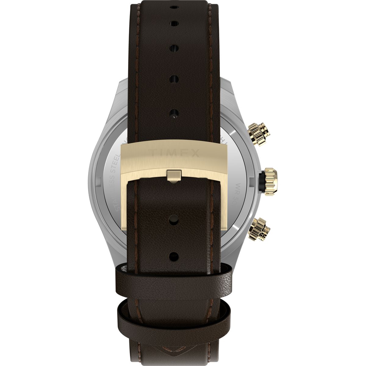 Waterbury Heritage Men Quartz Black Dial Chronograph Leather Watch TW2Y24100IK