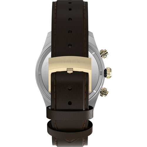 Waterbury Heritage Men Quartz Black Dial Chronograph Leather Watch TW2Y24100IK
