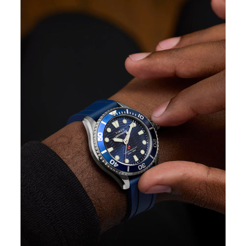 Unisex Quartz Blue Dial Analog Rubber Watch TW2Y40300UJ