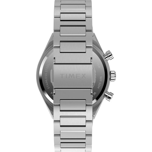 Q Timex Men Quartz Blue Dial Chronograph Stainless Steel Watch TW2Y55900IK