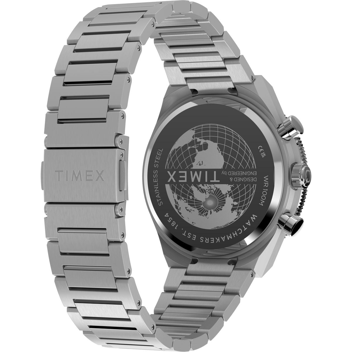 Q Timex Men Quartz Blue Dial Chronograph Stainless Steel Watch TW2Y55900IK