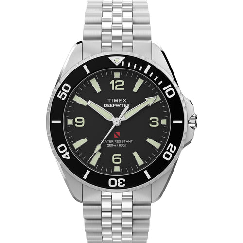 Deepwater Men Quartz Black Dial Analog Stainless Steel Watch TW2Y64500IK