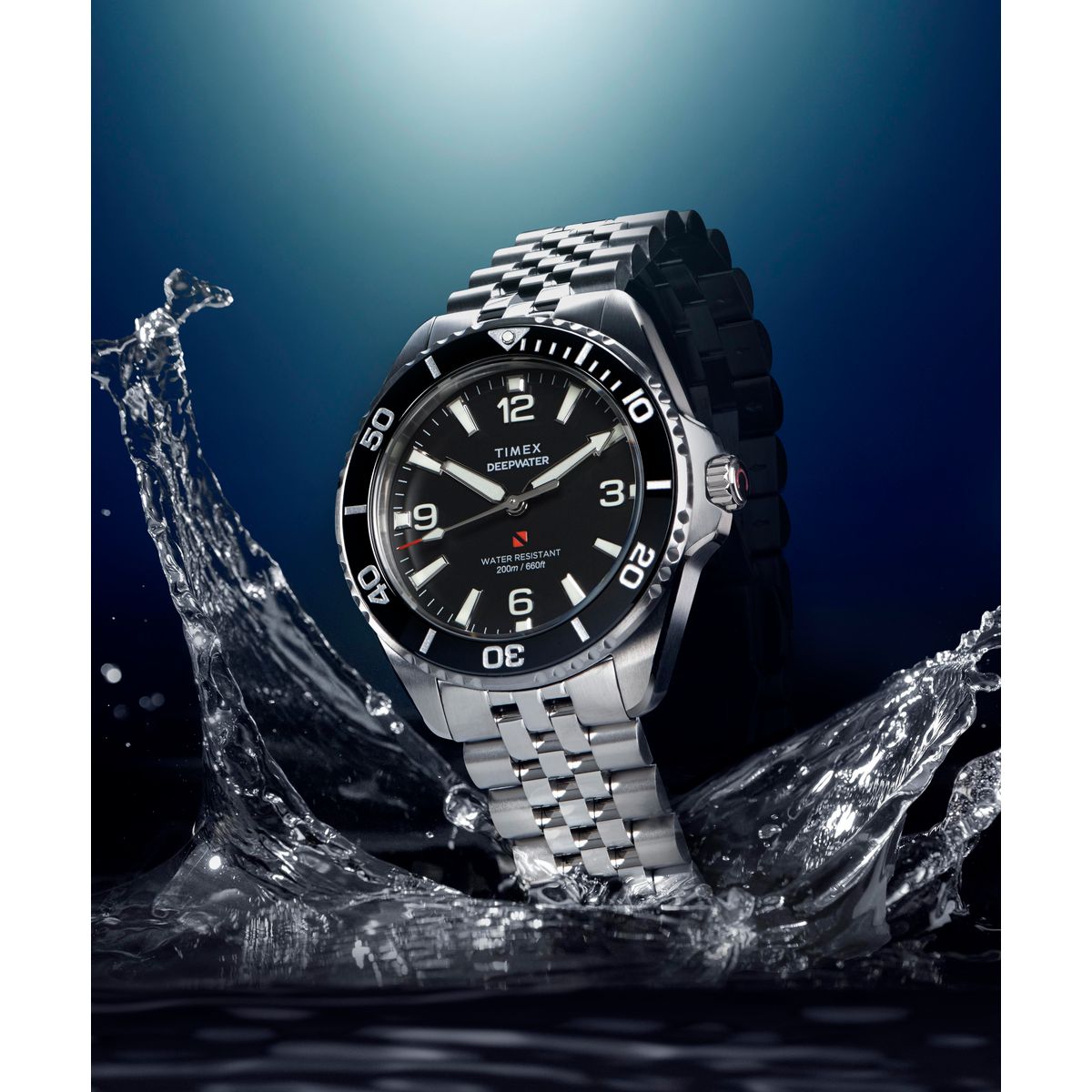 Deepwater Men Quartz Black Dial Analog Stainless Steel Watch TW2Y64500IK