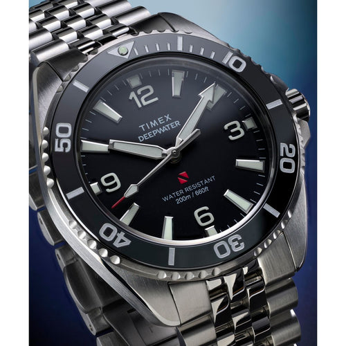 Deepwater Men Quartz Black Dial Analog Stainless Steel Watch TW2Y64500IK