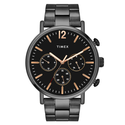 Timex Fashion Men's Black Dial Round Case Multifunction Function Watch -TWEG20011