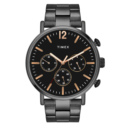 Timex Fashion Men's Black Dial Round Case Multifunction Function Watch -TWEG20011