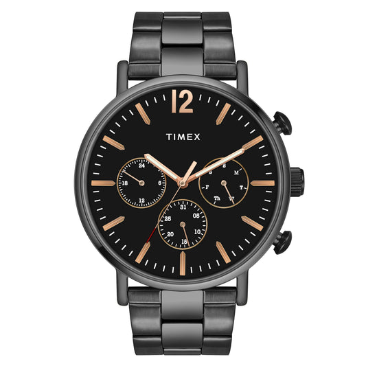 Timex Fashion Men's Black Dial Round Case Multifunction Function Watch -TWEG20011
